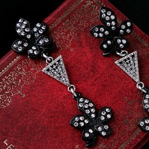 New Crystal Dangle Flowers Earrings